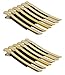 AKOAK 12 Pcs/Pack Professional Hairdressing Salon Hair Styling Stainless Steel Hairdressing Duck Bill Alligator Clips Fashion Styling Tools（Gold）