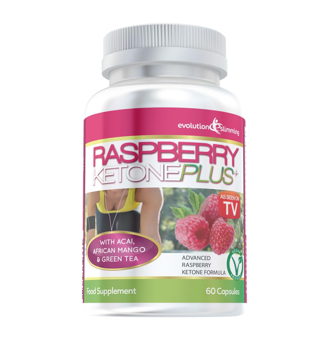 Raspberry Ketone Plus - (60 Capsules) as seen on TV by Evolution Slimming
