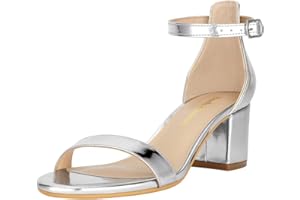 HEELS CHARM Women's Strappy Chunky Block Low Heeled Sandals 2 Inch Open Toe Ankle Strap High Heel Dress Sandals Daily Work Party Shoes