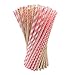 Ldoux 100 Pcs Biodegradable Paper Straws for Birthdays, Weddings, Baby Showers, Celebrations and Parties, Gold and Pink Pattern