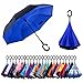 Newsight Reverse Umbrella, Double Layer Inverted Umbrella Upside Down, Self Stand, C Shape Handle, Inverse Inside Out Folding for Car, Windproof, Waterproof, Sun Protective (Blue)