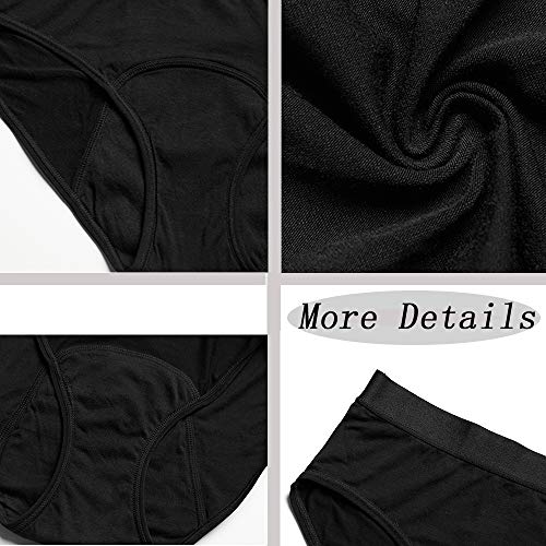 Tanseefly Absorbent Menstrual Leakproof Bikini Period Underwear for Light-Medium Discharge