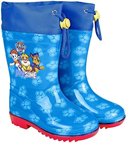 Paw Patrol Rain Boots Little Boys - Waterproof Wellies Shoes with Marshall Chase Skye Print - PVC Ankle Boots with Anti Slip Outsole