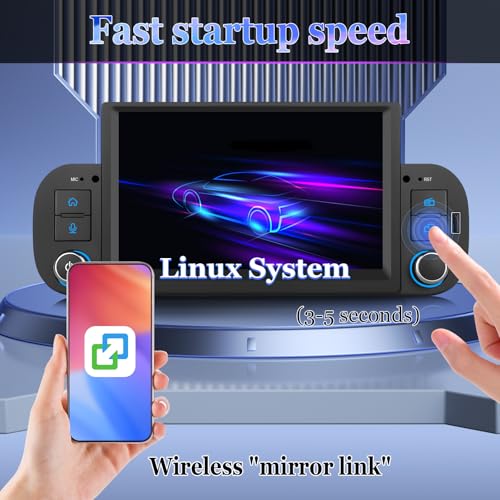 Fiat Panda (2013-2020) Linux Car Radio - 3-5 Seconds Boot | Schermo IPS 7", CarPlay & Android Auto wireless, AM/FM/RDS, DSP, USB, Bluetooth, microfono, comandi al volante – plug & play