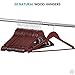 Zober Solid Cherry Wood Suit Hangers -20 Pack - with Non Slip Bar and Precisely Cut Notches - 360 Degree Swivel Chrome Hook - Cherry Finish Super Sturdy and Durable Wooden Hangers