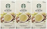 Starbucks Via Vanilla Latte - Pack of 3 - (15 Servings Total)