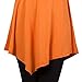 [DRSKIN] WS05 Women Handkerchief Hem Short Sleeve Long Tunic Top. (XL, Orange)