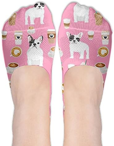 Womens Thin Loafers Short Sock French Bulldog Crew Sock Novelty Fashion