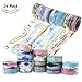 Buluri 24 Rolls Decorative Washi Masking Tape Set, Watercolor Paintings Masking Adhesive Tape for DIY Crafts, Gift Wrapping, Christmas Party Supplies