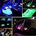 Car LED Strip Light by Releeder, 4pcs 48 LED DC 12V Multicolor Music Car Interior Light LED Under Dash Lighting Kit with Sound Active Function, Wireless Remote Control, Car Chargerthumb 1