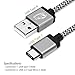Cambond USB Type C Cable 2.0 Braided Charging Cable Cord 1ft for Galaxy Note 8, S8, S8+, MacBook, Nintendo Switch, Google Pixel, Sony XZ, LG V20 G5 G6, HTC 10, Nexus 6p 5X and More Gray