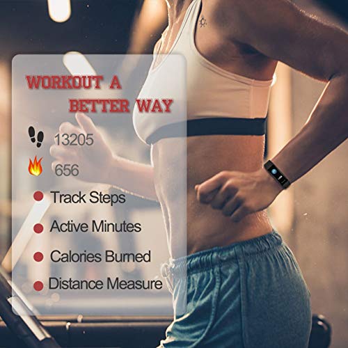 Fitness Tracker, Activity Tracker Watch Heart Rate Monitor, IP67 Waterproof Smart Wristband, Pedometer Watch for Android and iOS Smartphone