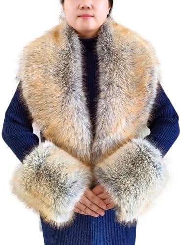 Vickstco Fluffy Faux Fur Women's Scarlf Stole Shawl Shrug Wraps