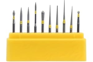 VOCADOK Diamond Burs FG High Speed Burs Drill Composite Polishing Kit for Ceramic Dia1.6mm Grinding Tool 10Pcs FG-105