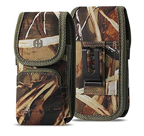 Military Grade Cell Phone Case, Rugged Outdoor Carry Pouch Belt Clip Compatible w/ [iPhone 6 6S 7 8 X XR XS (4.7'')] Kyocera DuraForce Rugged Canvas Holster Fits Phone with Battery Case - Thumbnail 4