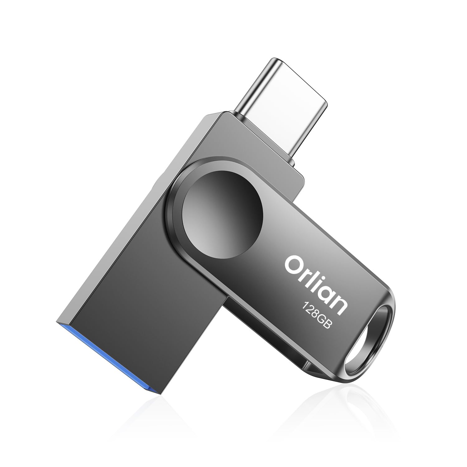 Photo 1 of ****UNKNOWN IF WORKING*** Orlian 128G USB C Flash Drive Dual USB 3.0 Thumb Drive Type-C & USB-A up to 110MB/S Metal UDP Waterproof Swivel Design Memory Stick for Phone Android Tablet iPhone 15/16 Computer PC and More, Gray