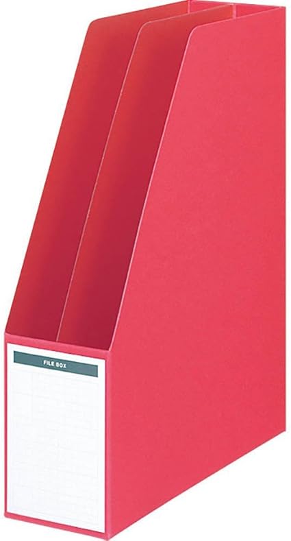 Amazon コクヨ ファイルボックス 縦 仕切 底板付 赤 フ 450nr ボックスファイル 文房具 オフィス用品