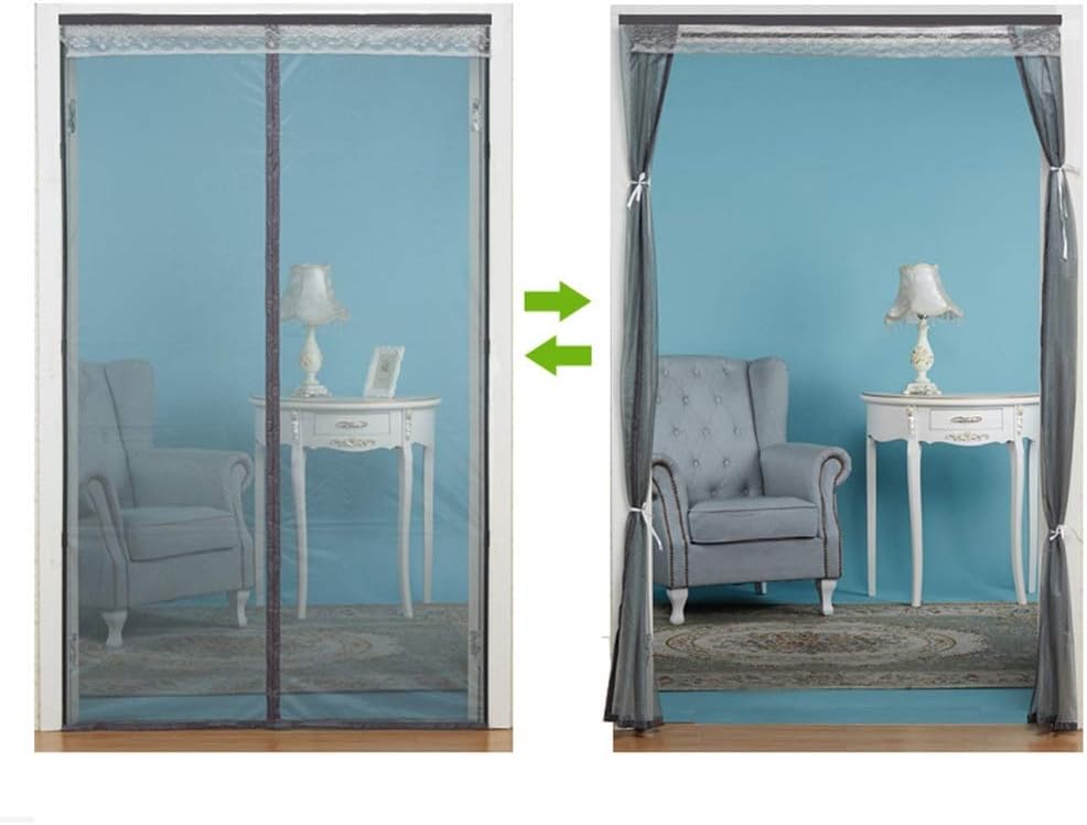 Uus Mosquito curtain Anti-mosquito Curtain, Magnetic Screen Door Borrowing Living Room Slide Rail Dustproof Anti-mosquito Mute Soft Curtain Size Adjustable WZAHNG (Size : 240x250cm)