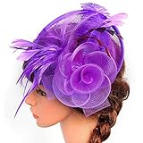 Lanzom® Women Chic Fascinator Hat Cocktail Wedding Party Church Headband Headwear