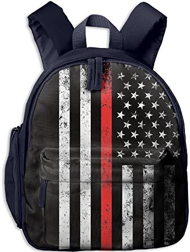MYKJ Casual Lightweight Backpacks Red Thin Flag Firefighter Bookbag Shoulder Bag School Rucksack/Dayback For Girl&amp;Boy Kids