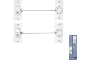 Sliding Window Locks with Keys – 2-Pack Safety Cable Restrictors for UPVC, Glass & Aluminum Windows and Doors, Child & Pet Sa