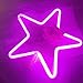 QiaoFei Neon Light,LED Star Sign Shaped Decor Light,Wall Decor for Christmas,Birthday Party,Kids Room, Living Room, Wedding Party Decor (Purple Pink)