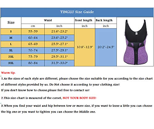 TINGLU Waist Trainer Corset for Women Weight Loss, Adjustable Straps Neoprene Waist Cincher for Double Tummy Tontrol