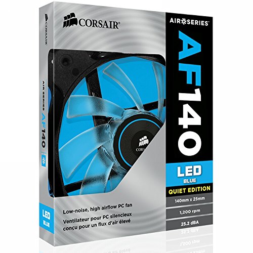 Corsair-AF140-LED-Quiet-Edition-Ventilador-de-PC-140-mm-Alto-Flujo-de-Aire-Iluminacin-LED-Azul-Paquete-Soltero
