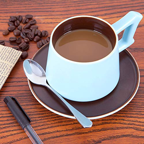 Hyber&Cara Espresso Accessories 1 PC Stainless Steel Coffee Measuring Scoop with Bag Clip + 1 PC Grinder Cleaning Brush + 4 Pcs Mini Stainless Steel Demitasse Spoons