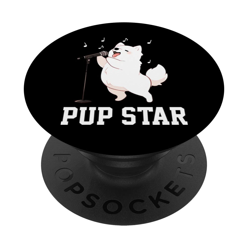 Samoyed Pup Star Funny Dog Music PopSockets Swappable PopGrip