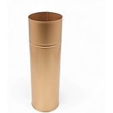 Hosley Gold Metal Tall Floor Vase with PVC Liner, 4-Inch Dia x 14-Inch H, Large Decorative Vase for Home Decor, Ideal for Floral Arrangements, Weddings, Parties, and Living Room Corner Decor