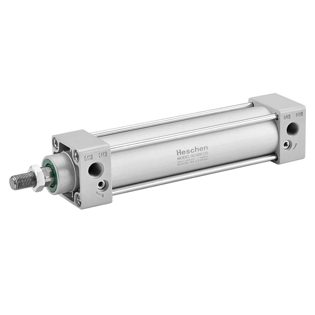 Heschen Pneumatic Standard Cylinder, SC 40-125, PT1/4'' Port, 40mm Bore, 125mm Stroke, Double Acting