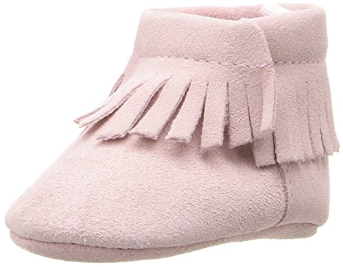 Baby deer girls  suede moccasin with fringe boot, pink,…