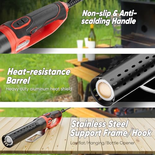 SHALL Charcoal Lighters 2000W Hot Air Gun 1100℉ Heated Chemical Free for BBQ Smokers, Grill Lighters, Wood Fireplaces and Fire Pits