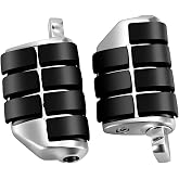 Motorcycle Foot Pegs Chrome Highway Pegs Footrest Aluminum Motorcycle Footboards for Harley Davidson Street Glide Softail Sportster Dyna for Yamaha Suzuki Kawasaki Honda
