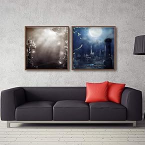 Framed Dreamscape Home Artwork for Living Room Bedroom x2 Panels