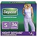 Depend Night Defense Incontinence Underwear for Women, Disposable, Overnight, Small, Blush, 34 Count (Packaging May Vary)