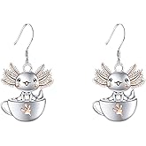 Cute Axolotl Earrings for Women Hypoallergenic Animal Drop Dangle Earrings Unique Cartoon Fun Animal Jewelry for Her