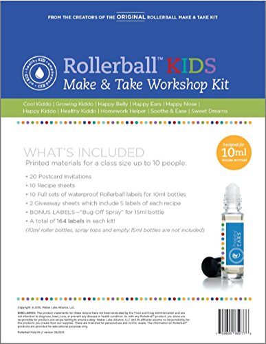 Roller Ball Kids Essential Oil Make And Take Workshop Kit - Includes Labels, Recipes, Postcard Invitations & Tip Sheet For Up To 10 People - Everything You Need To Host Your Own DIY How To Class - Thumbnail 5