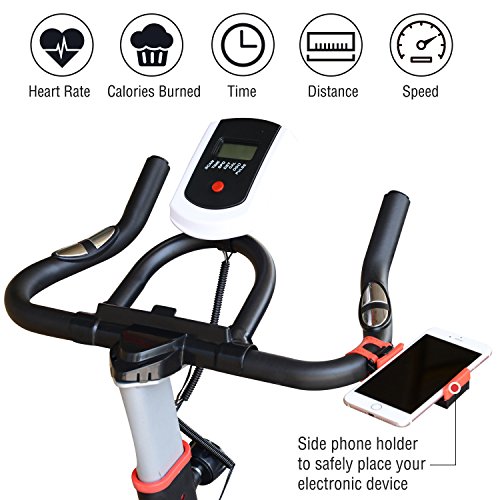 HOMCOM 8kg Flywheel Stationary Exercise Bike Racing Bicycle Home Fitness Trainer with Adjustable Resistance LCD Display… - Image 5
