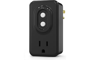 AIDA GFCI Adapter, 15 AMP Single Outlet Grounded 3-Prong GFCI Adapter, for Indoor Use with Auto Reset, UL Listed, Black, 1 Pack