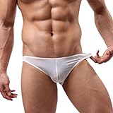 Men's Underwear,Neartime Transparent Ultra Thin Breathable Underwear For Mens (L, White)