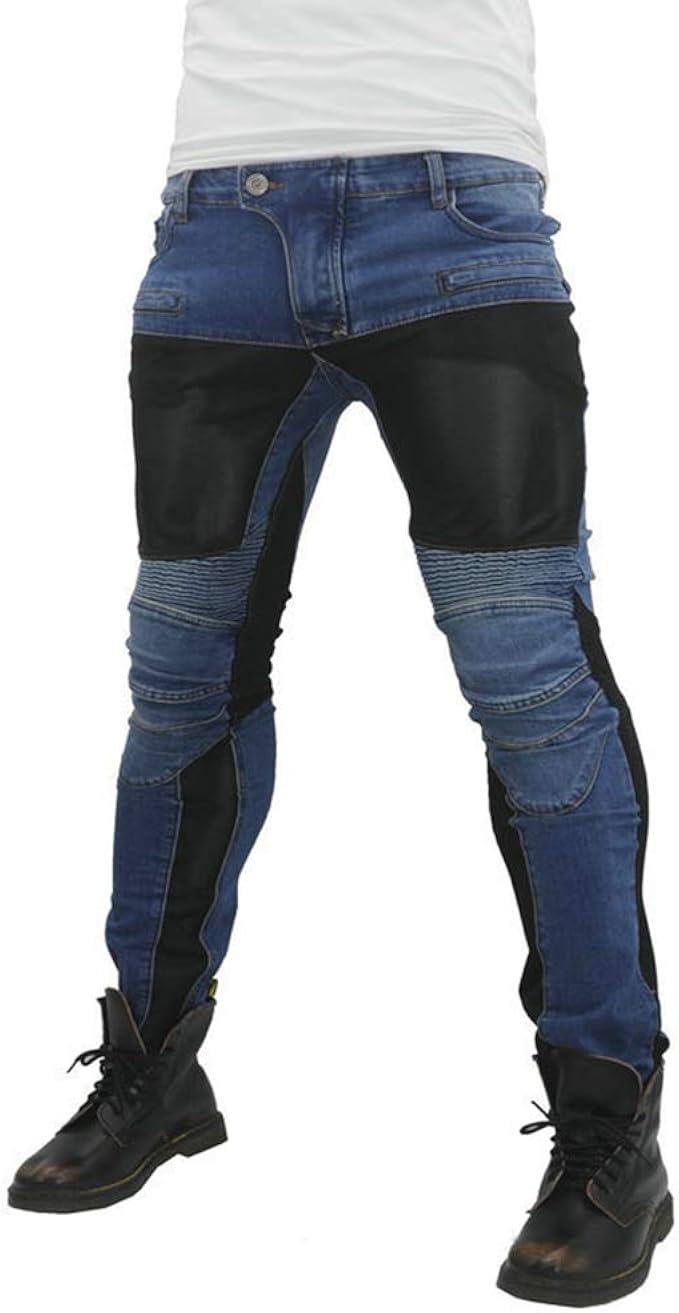 Amazon Co Jp バイクパンツ メンズ レディース 春夏 秋 ライダースパンツ バイクウェア ロングパンツ オールシーズン 防風耐磨 アパレル プロテクター装備 4blue 2xl 服 ファッション小物