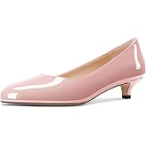 Aachcol Womens Round Toe Kitten Heel Pumps Slip-on Low Heel Office Dress Shoes 1.4 Inches Heels