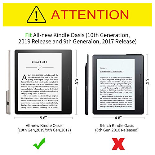 Jingdu Water-Safe Case for All-New Kindle Oasis(10th Generation, 2019 Release and 9th Generaion, 2017 Release) Premium PU Leather Slim Lightweight Smart Cover with Auto Wake/Sleep (Kongming Lantern)