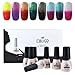 Elite99 Temperature Color Changing Gel Nail Polish Kit 8 Colors, Soak Off UV LED Nail Polish Set Nail Art C046