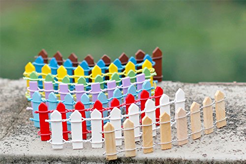 Vivian Mini Wood Picket Fence DIY Garden Miniature Landscape Dollhouse Plant Pot Decor Set 4pcs (Green) - Thumbnail 7
