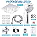 High Pressure 8'' Rainfall Stainless Steel Shower Head/Handheld Combo with 60'' Hose Anti-leak Shower Head with Holder, Flow Regulator, Chrome, 4 Shower Hooks