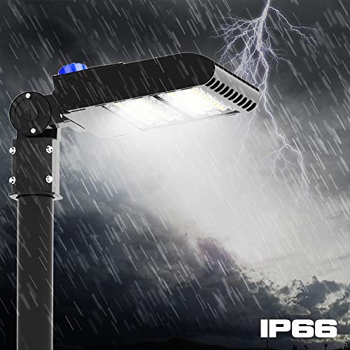 150 Watt Led Parking Lot Lighting,Adiding Slip Fitter Mounting Led Area Light,Lumileds 3030 LED 130 Lumens per Watt 5700K Bright White 19500lm with Photocell Sensor Shorting Circuit Cap UL DLC List