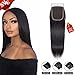 Brazilian Virgin Straight Human Hair Lace Closure 100% Unprocessed Straight Transparent Closure 4x4 Free Part Natural Black Color (8inch)